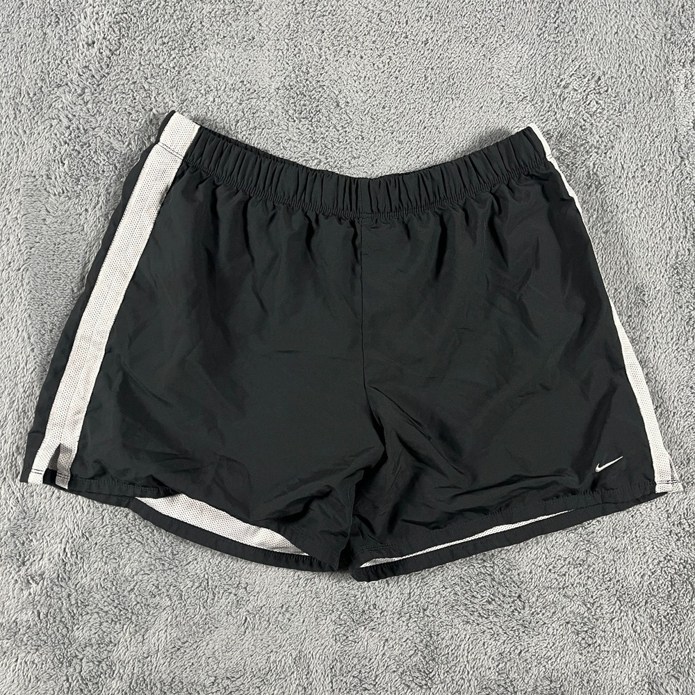 Nike Performance Gym Shorts Womens XL Black Mesh Lined Running Elastic Waist